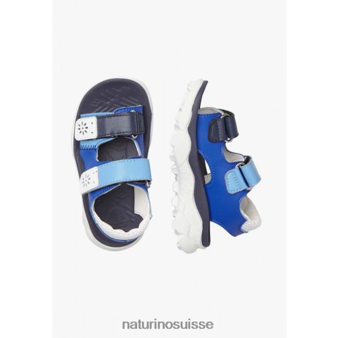 enfants gaho junior T88FLL28 Naturino sandales actives en similicuir marine-blanc