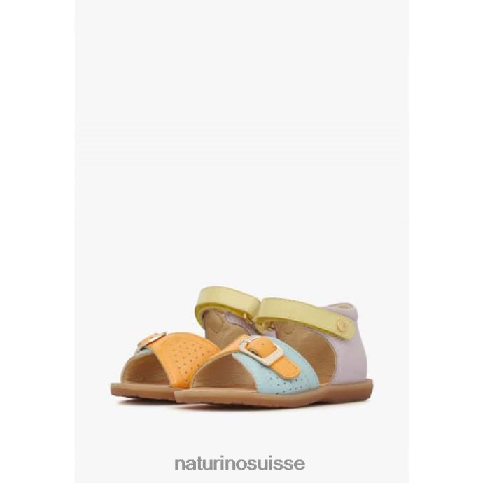enfants jade T88FLL238 Naturino sandales en cuir verni lilas-jaune-orange