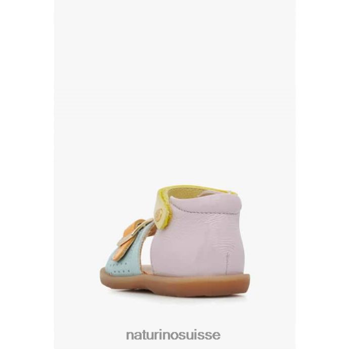 enfants jade T88FLL238 Naturino sandales en cuir verni lilas-jaune-orange