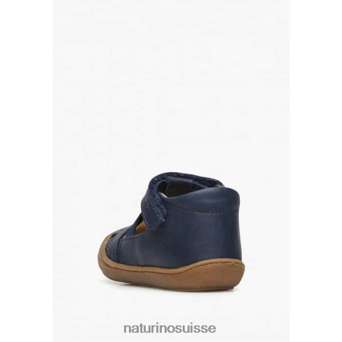 enfants langue T88FLL597 Naturino sandales semi-fermées avec insert élastique marine