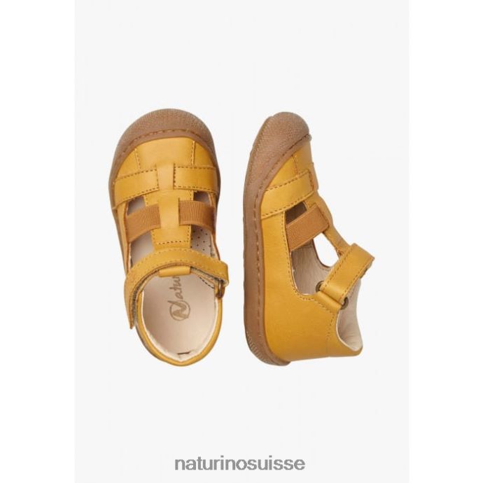 enfants langue T88FLL598 Naturino sandales semi-fermées avec insert élastique citrouille