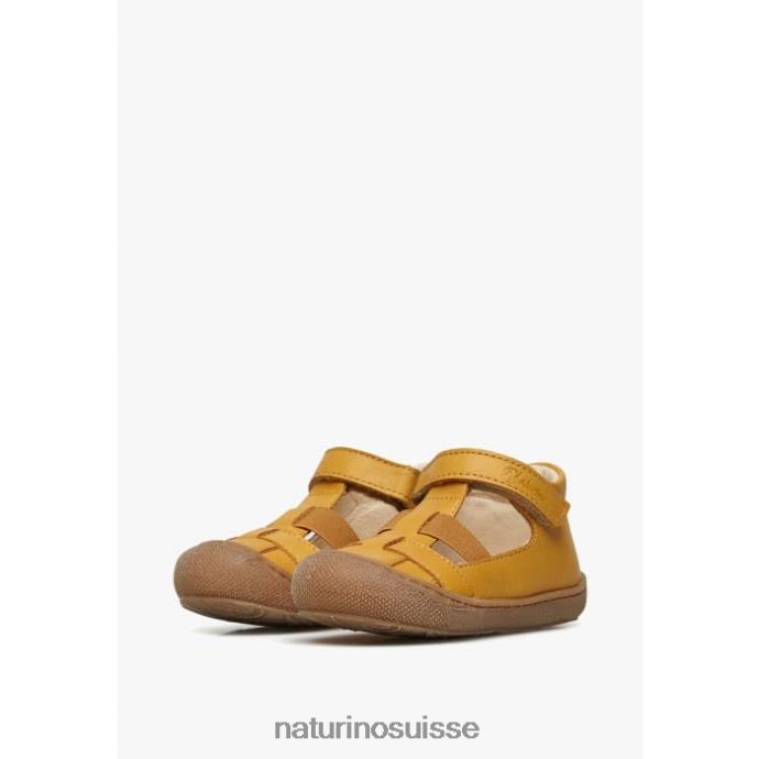 enfants langue T88FLL598 Naturino sandales semi-fermées avec insert élastique citrouille
