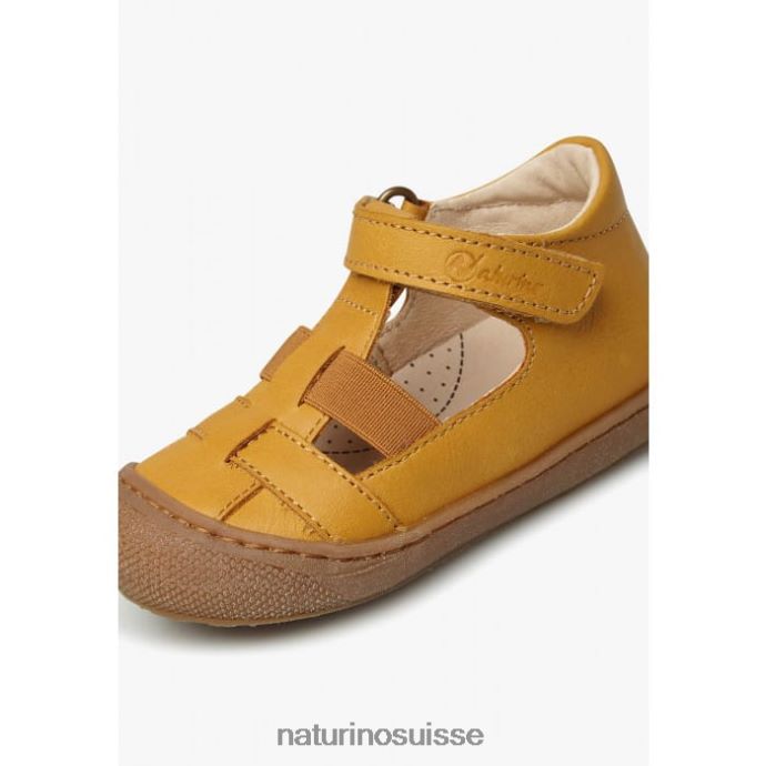 enfants langue T88FLL598 Naturino sandales semi-fermées avec insert élastique citrouille
