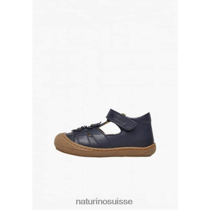 enfants maggy T88FLL593 Naturino sandales semi-fermées à fleurs appliquées bleu