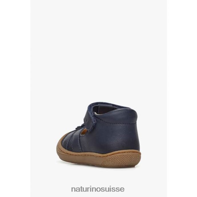 enfants maggy T88FLL593 Naturino sandales semi-fermées à fleurs appliquées bleu