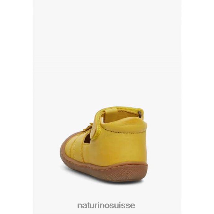 enfants maggy T88FLL594 Naturino sandales semi-fermées à fleurs appliquées jaune