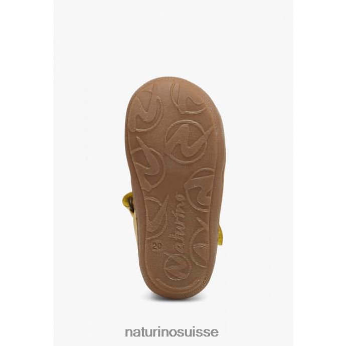 enfants maggy T88FLL594 Naturino sandales semi-fermées à fleurs appliquées jaune