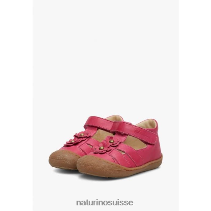 enfants maggy T88FLL595 Naturino sandales semi-fermées à fleurs appliquées fuchsia
