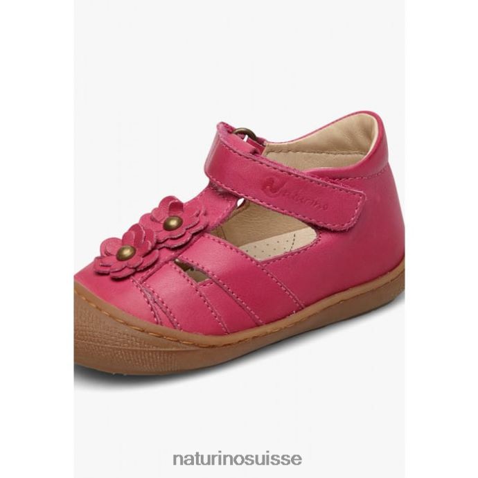 enfants maggy T88FLL595 Naturino sandales semi-fermées à fleurs appliquées fuchsia