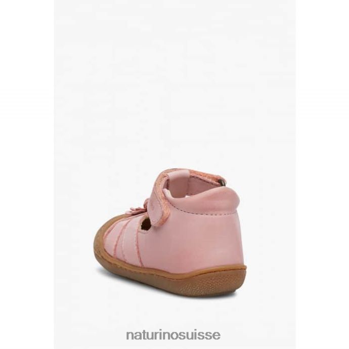enfants maggy T88FLL596 Naturino sandales semi-fermées à fleurs appliquées rose