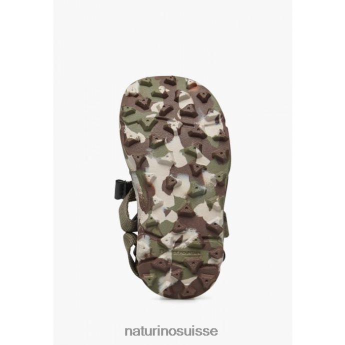 enfants nazca 2 junior T88FLL27 Naturino sandales actives en similicuir et tissu armée verte
