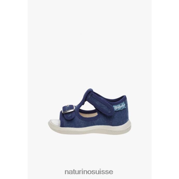 enfants paros T88FLL340 Naturino sandales à bout ouvert en tissu jeans