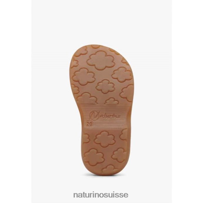 enfants quartz T88FLL230 Naturino sandales en cuir avec imprimé pailleté rose poudré