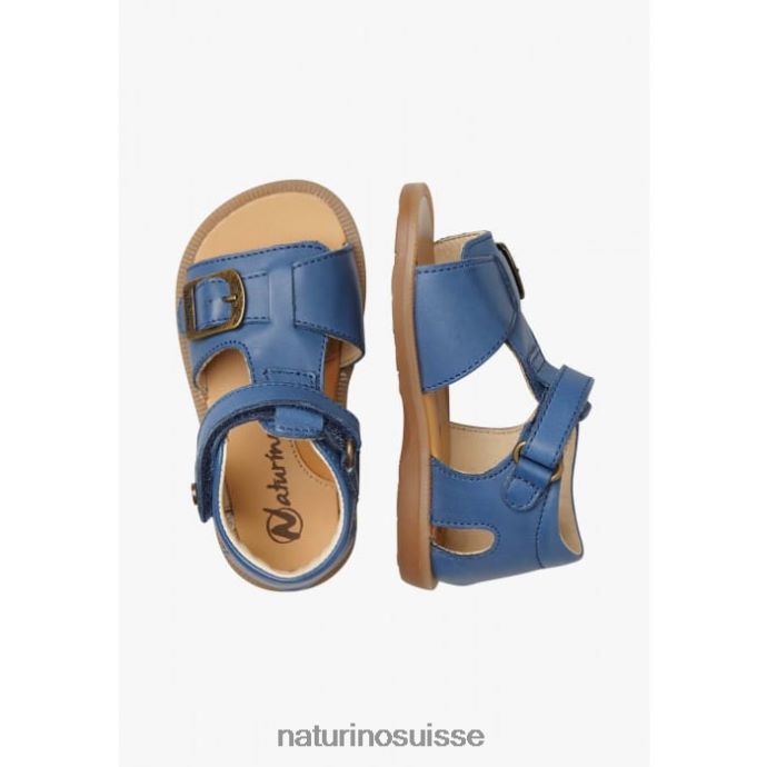 enfants quartz T88FLL293 Naturino sandales en cuir avec velcro bleu clair