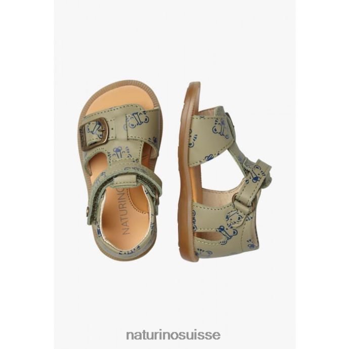 enfants quartz T88FLL309 Naturino sandales en cuir avec imprimé tigre gris
