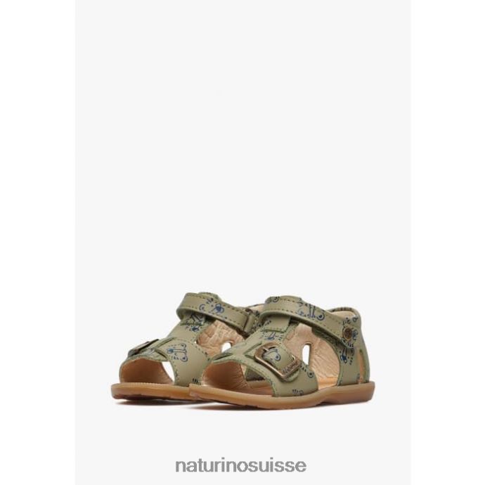 enfants quartz T88FLL309 Naturino sandales en cuir avec imprimé tigre gris