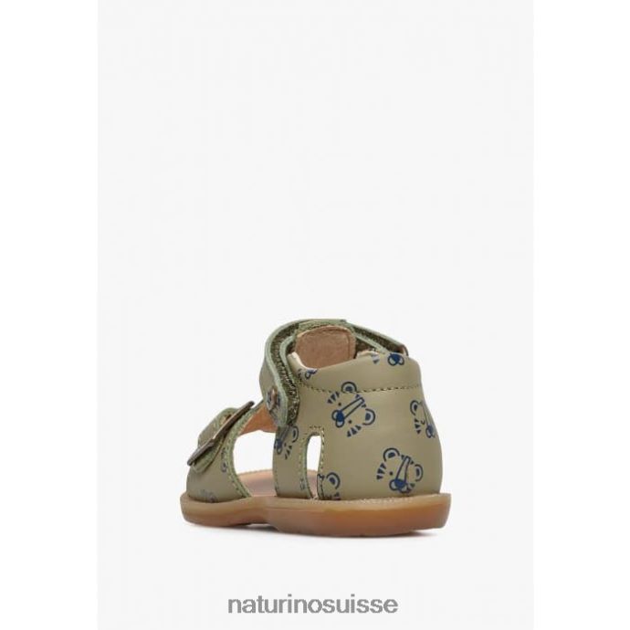 enfants quartz T88FLL309 Naturino sandales en cuir avec imprimé tigre gris