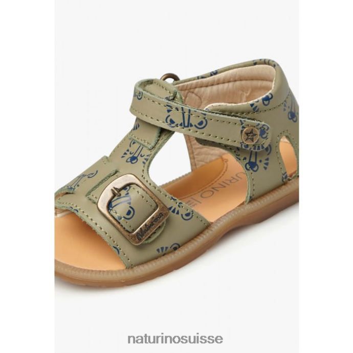 enfants quartz T88FLL309 Naturino sandales en cuir avec imprimé tigre gris