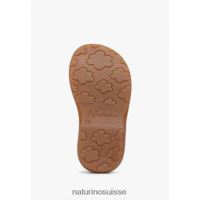 enfants quartz T88FLL549 Naturino sandales en cuir avec imprimé fleuri lait