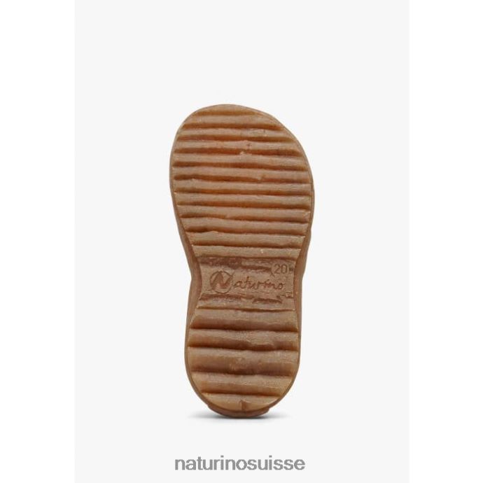 enfants voir T88FLL232 Naturino sandales semi-fermées en cuir rose poudré