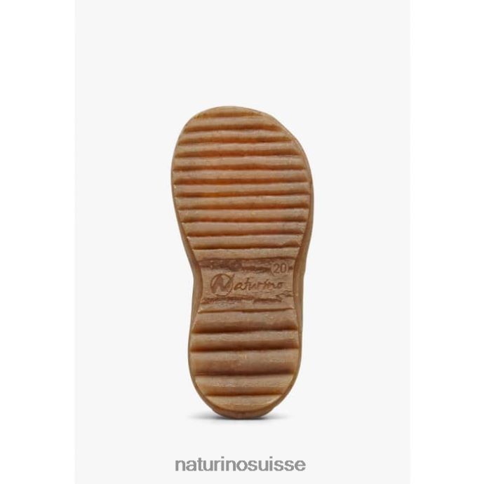 enfants voir T88FLL251 Naturino sandales semi-fermées en cuir vert aqua