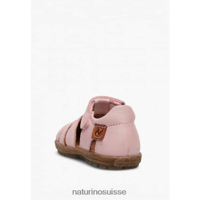 enfants voir T88FLL261 Naturino sandales semi-fermées en cuir rose