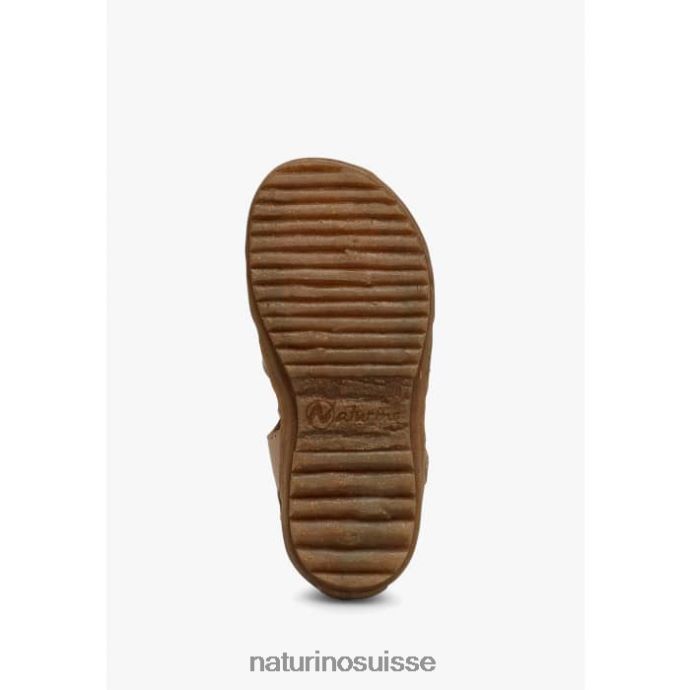 enfants voir T88FLL262 Naturino sandales semi-fermées en cuir gris tourterelle
