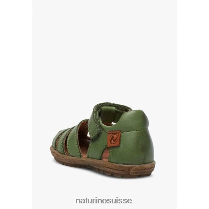 enfants voir T88FLL265 Naturino sandales semi-fermées en cuir vert