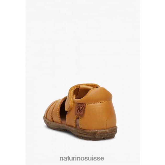 enfants voir T88FLL281 Naturino sandales semi-fermées en cuir citrouille