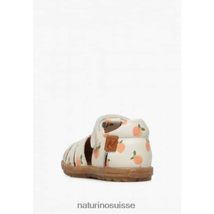 enfants voir T88FLL303 Naturino sandales en cuir imprimé abricot crème