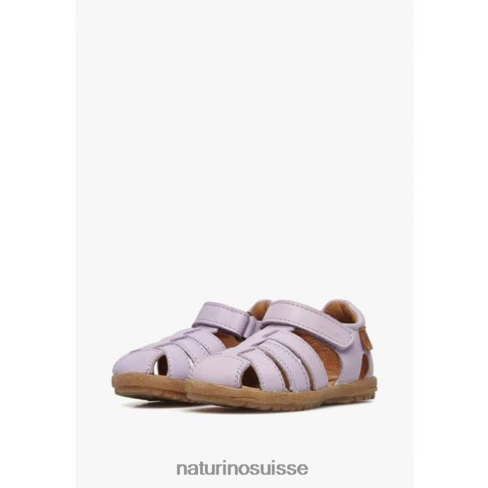 enfants voir T88FLL310 Naturino sandales semi-fermées en cuir lilas