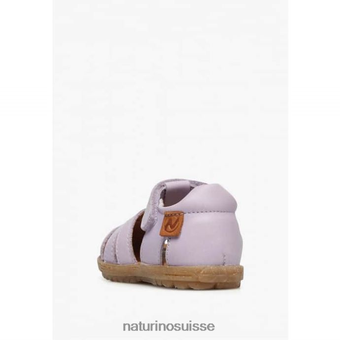 enfants voir T88FLL310 Naturino sandales semi-fermées en cuir lilas