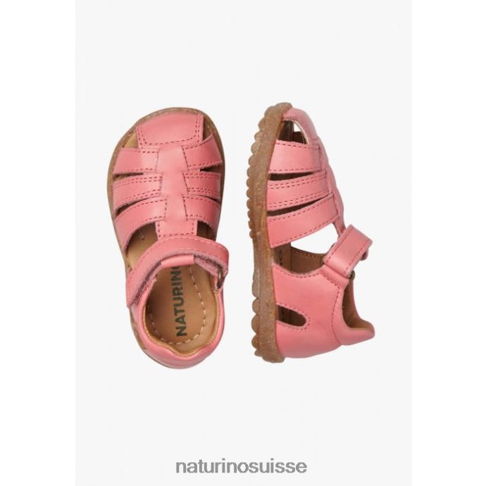 enfants voir T88FLL315 Naturino sandales semi-fermées en cuir corail
