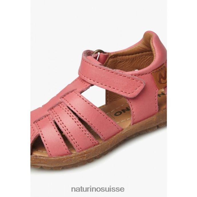 enfants voir T88FLL315 Naturino sandales semi-fermées en cuir corail