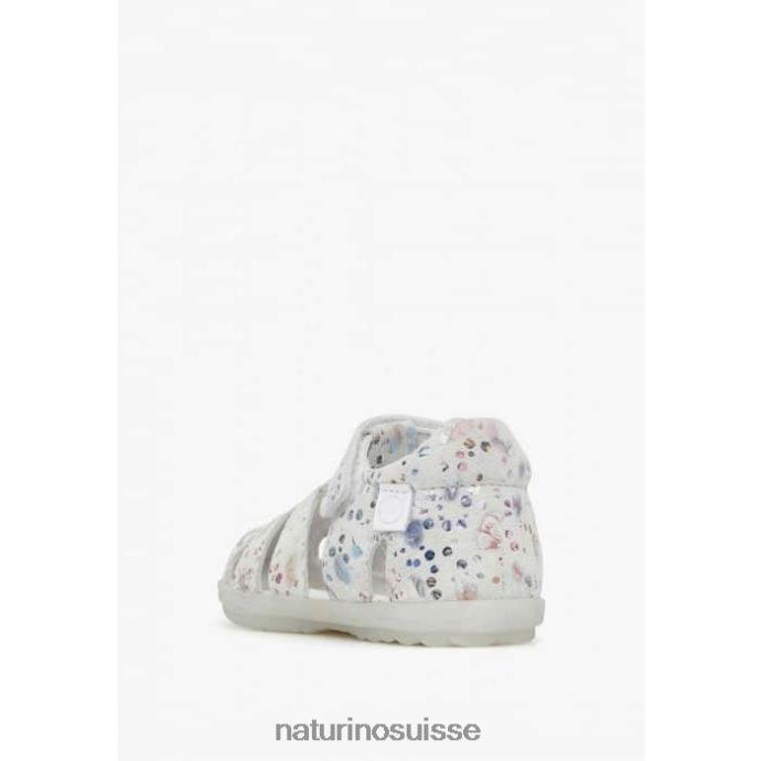 enfants voir T88FLL328 Naturino sandales semi-fermées en daim blanc