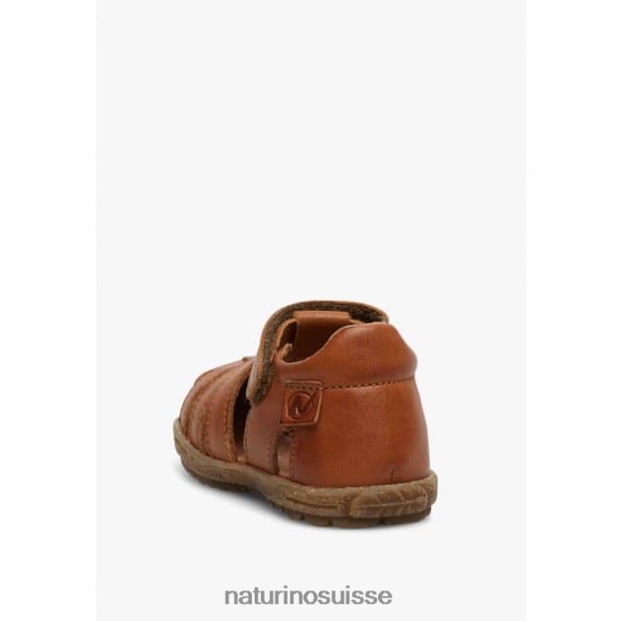 enfants voir T88FLL338 Naturino sandales semi-fermées en cuir Cognac