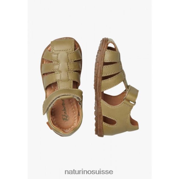 enfants voir T88FLL351 Naturino sandales semi-fermées en cuir gris