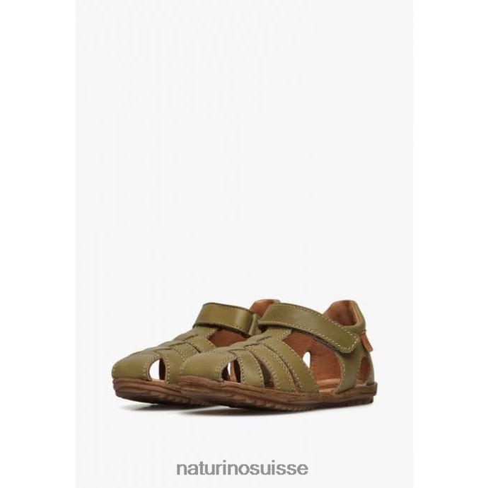 enfants voir T88FLL351 Naturino sandales semi-fermées en cuir gris
