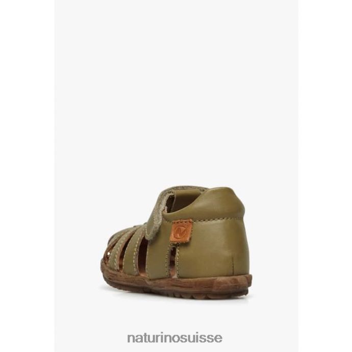 enfants voir T88FLL351 Naturino sandales semi-fermées en cuir gris