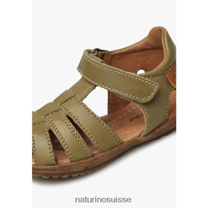 enfants voir T88FLL351 Naturino sandales semi-fermées en cuir gris