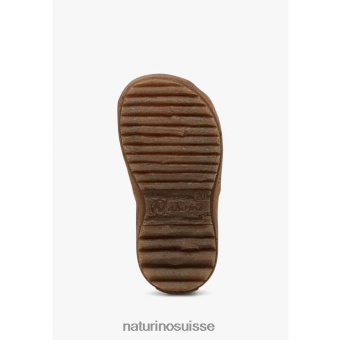 enfants voir T88FLL353 Naturino sandales semi-fermées en cuir jaune
