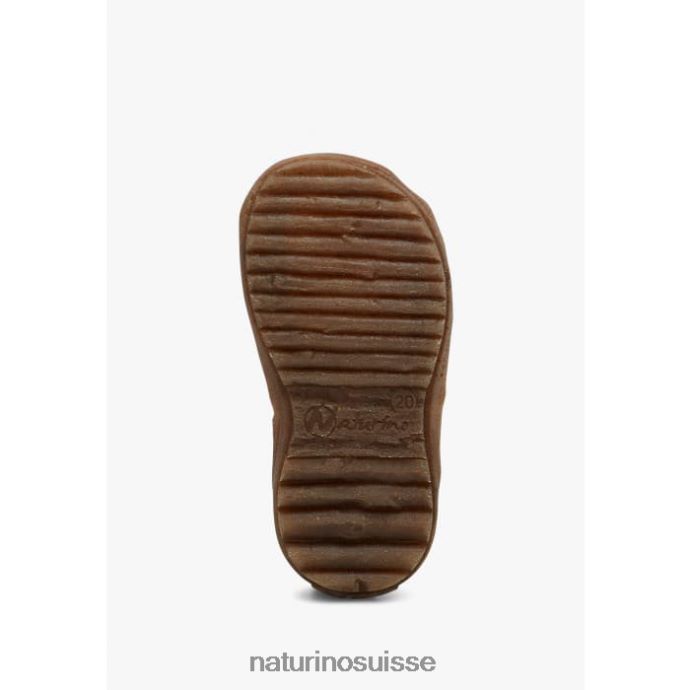 enfants voir T88FLL356 Naturino sandales semi-fermées en cuir rouge