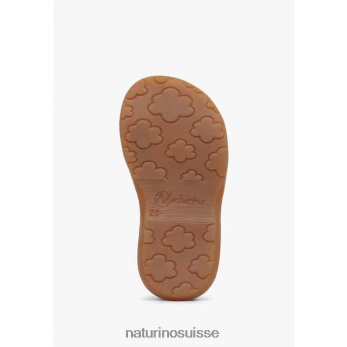 enfants zoeyy T88FLL242 Naturino sandales en cuir avec fleurs appliquées jaune