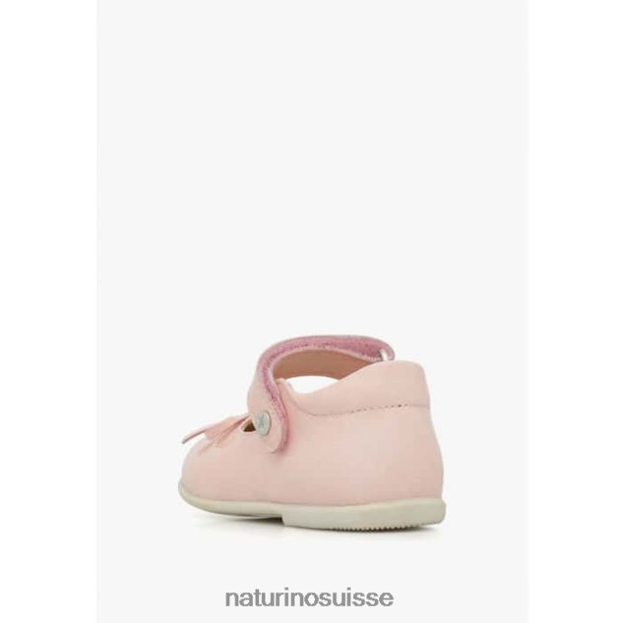 enfants ballet T88FLL237 Naturino ballerines à lanières en cuir verni rose