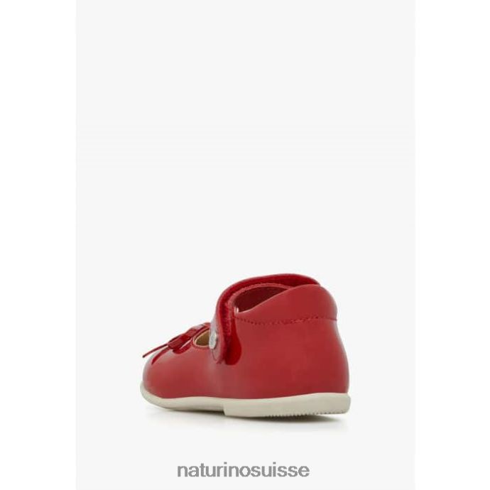 enfants ballet T88FLL299 Naturino ballerines à lanières en cuir verni rouge