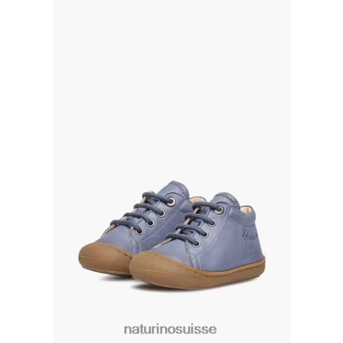 enfants cocon T88FLL263 Naturino chaussures pour tout-petits en cuir napa bleu foncé