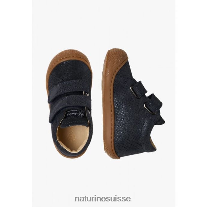 enfants cocon vl T88FLL260 Naturino premier pas en daim pailleté bleu