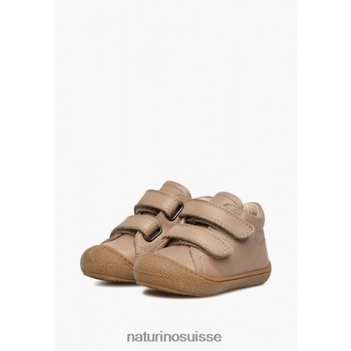 enfants cocon vl T88FLL268 Naturino chaussures premiers pas en cuir nappa gris tourterelle