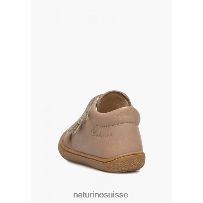 enfants cocon vl T88FLL268 Naturino chaussures premiers pas en cuir nappa gris tourterelle