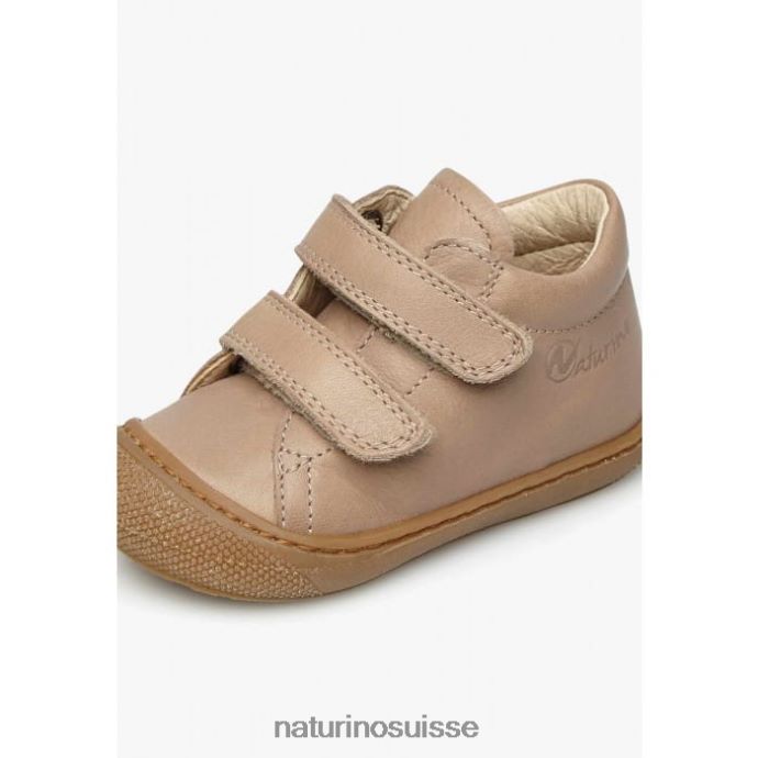 enfants cocon vl T88FLL268 Naturino chaussures premiers pas en cuir nappa gris tourterelle